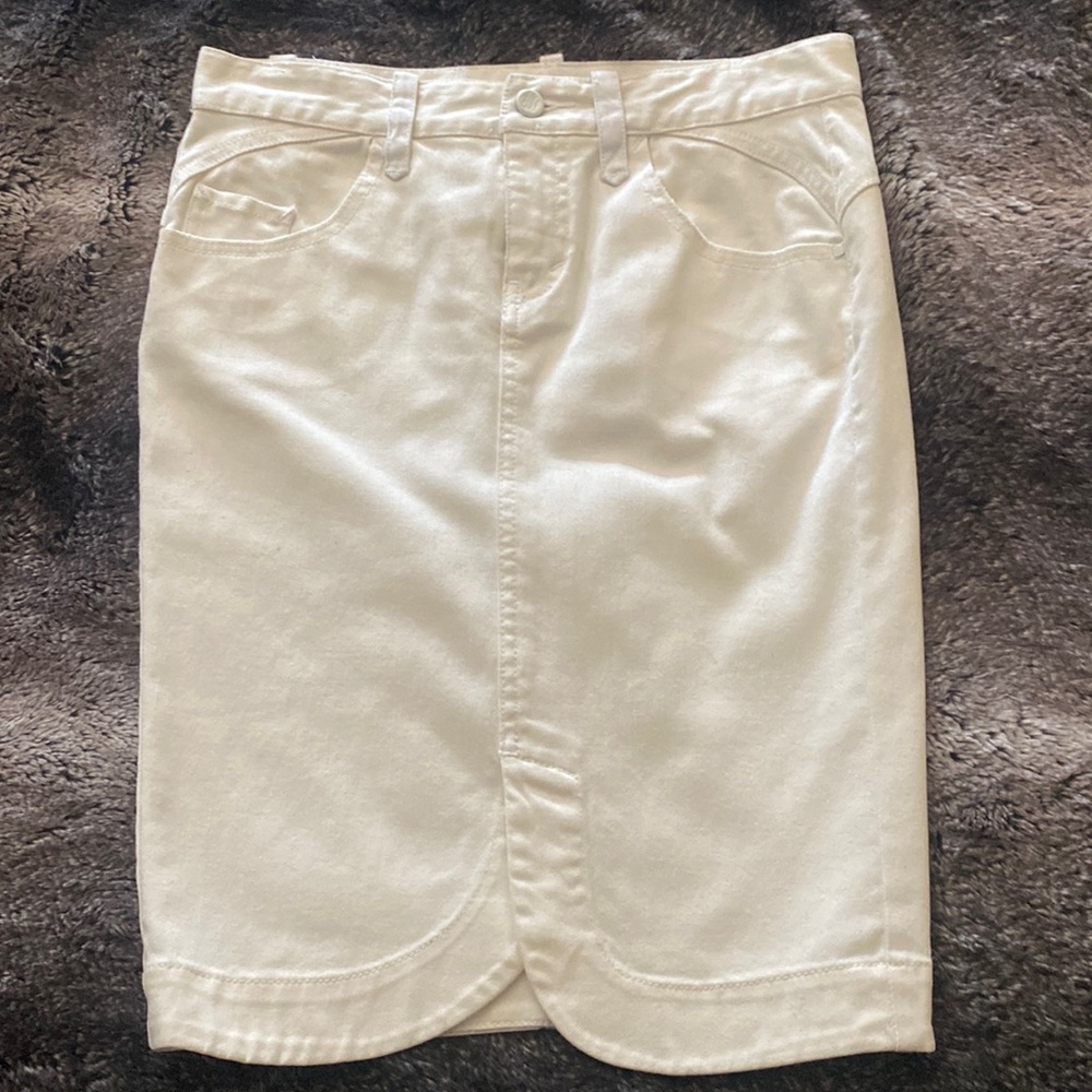 Armani Exchange white denim skirt